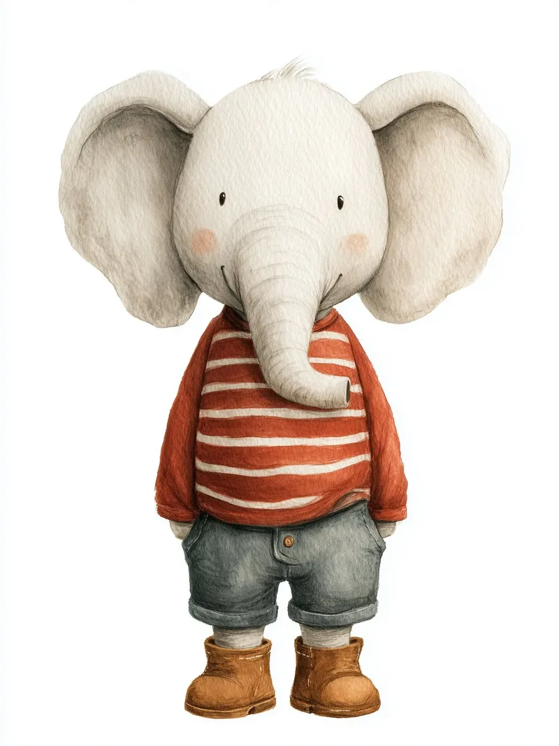 Poster di un simpatico elefante carta hahnemühle da Kid’s Dream