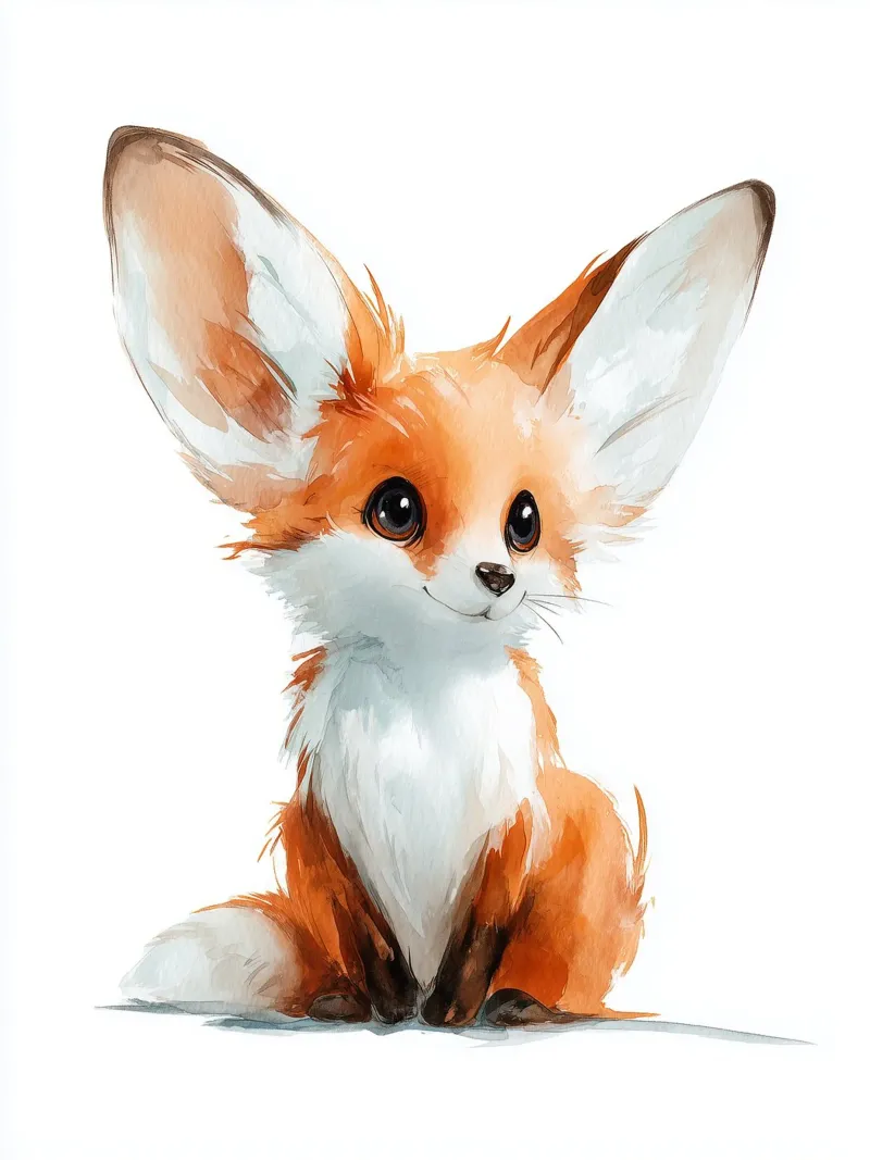 Poster fennec carino carta hahnemühle da Kid’s Dream