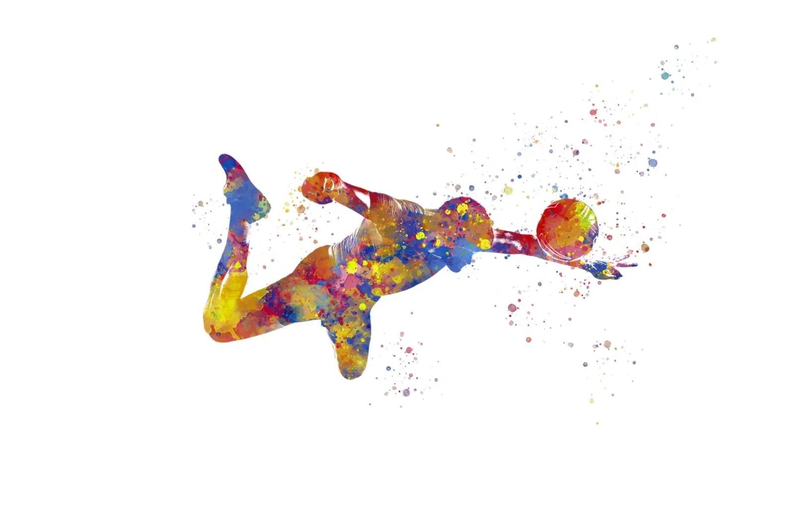 Giocatore di calcio ad acquerello plexiglass da ⚽ Sports Pulse
