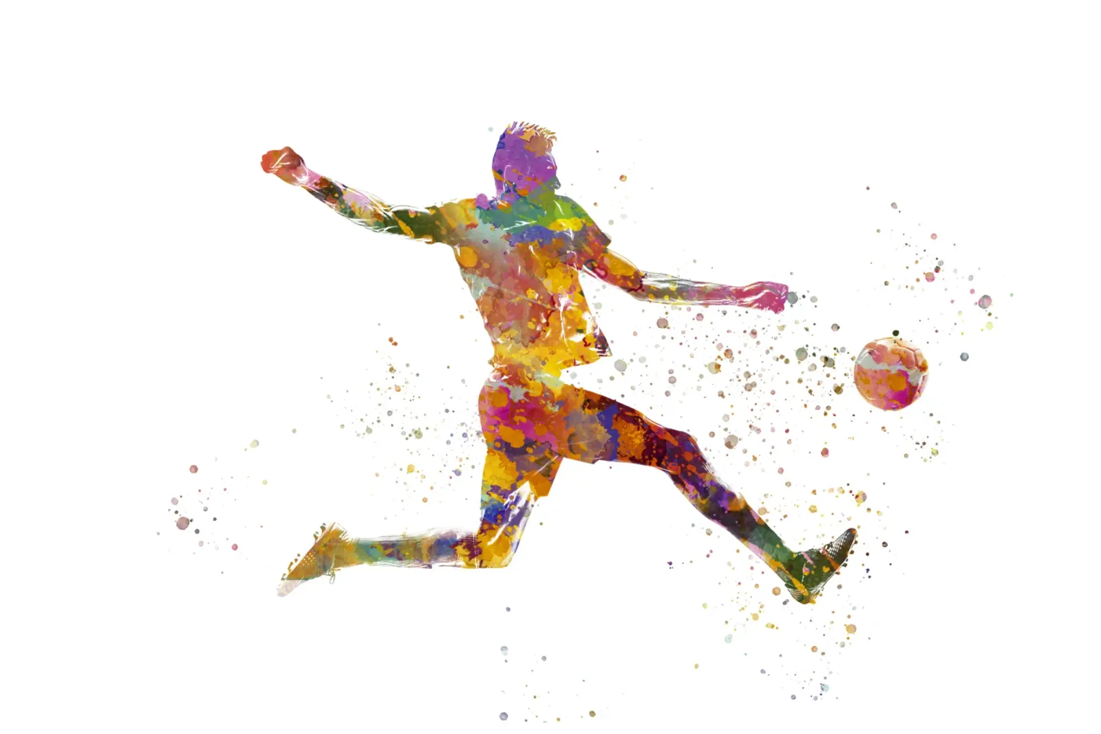 Giocatore di calcio ad acquerello pellicola backlit da ⚽ Sports Pulse