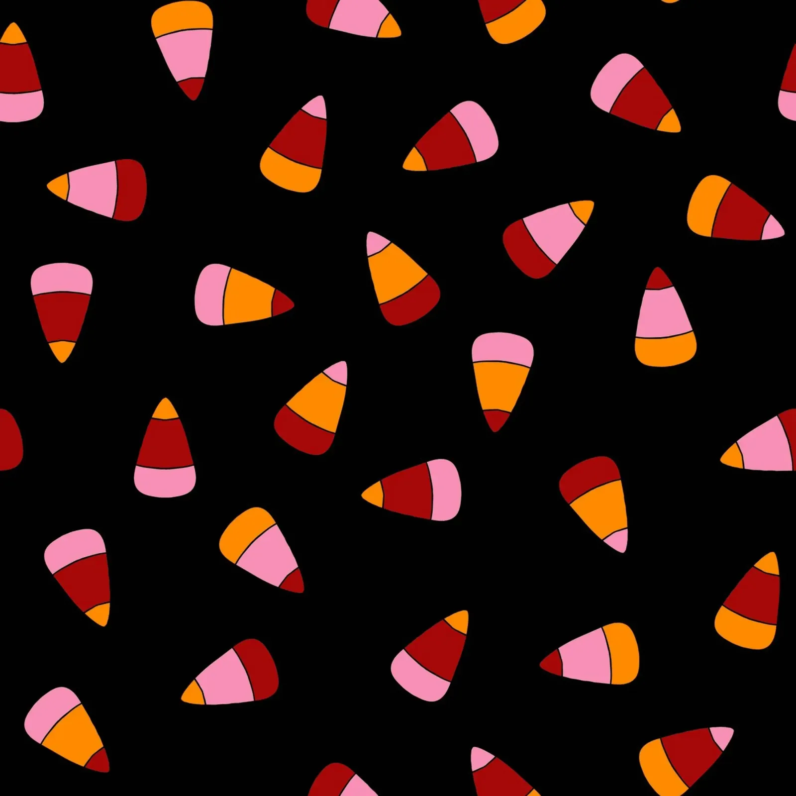 Retro candy corn pattern Halloween alluminio dibond da TijanaArtStudio88