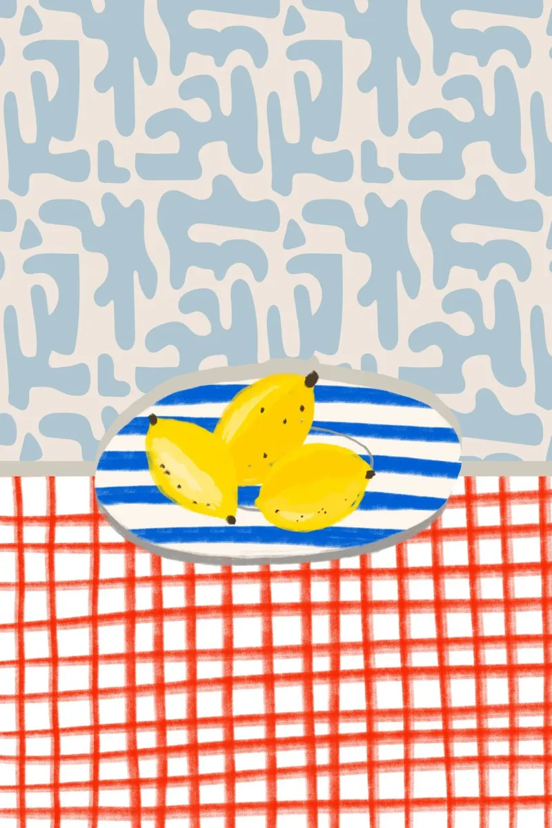 Lemons On Plate alluminio dibond da treechild