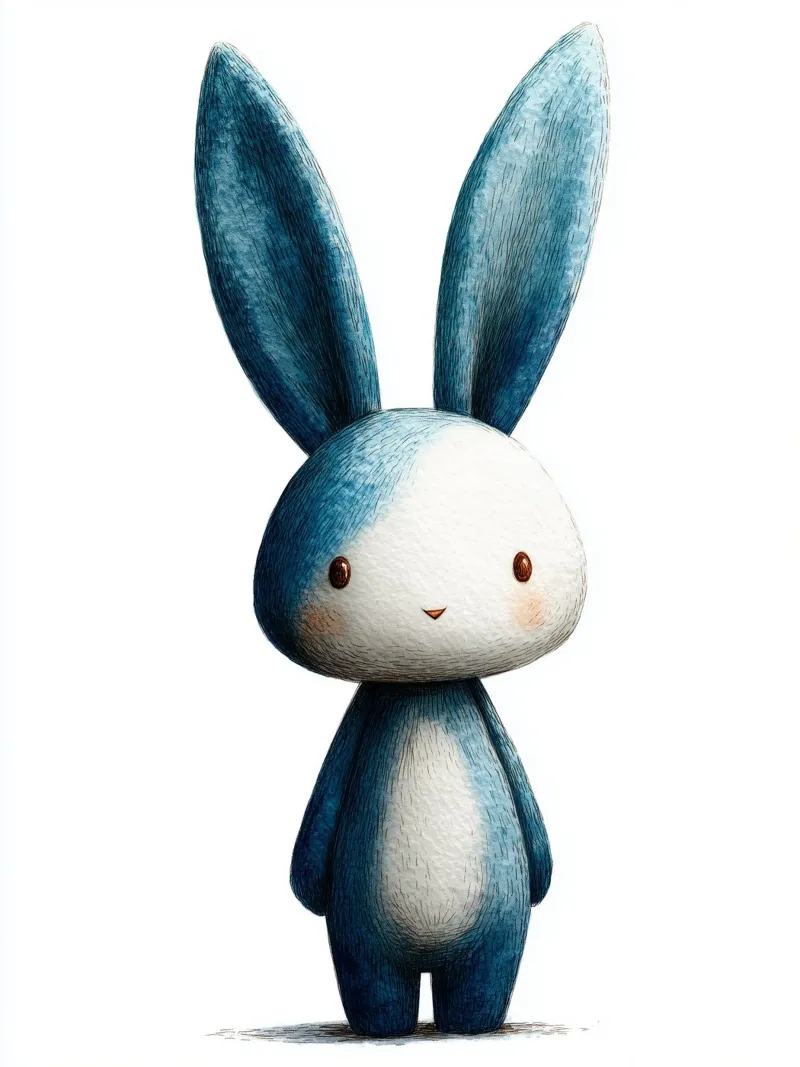 Poster del coniglio blu alluminio dibond da Kid’s Dream