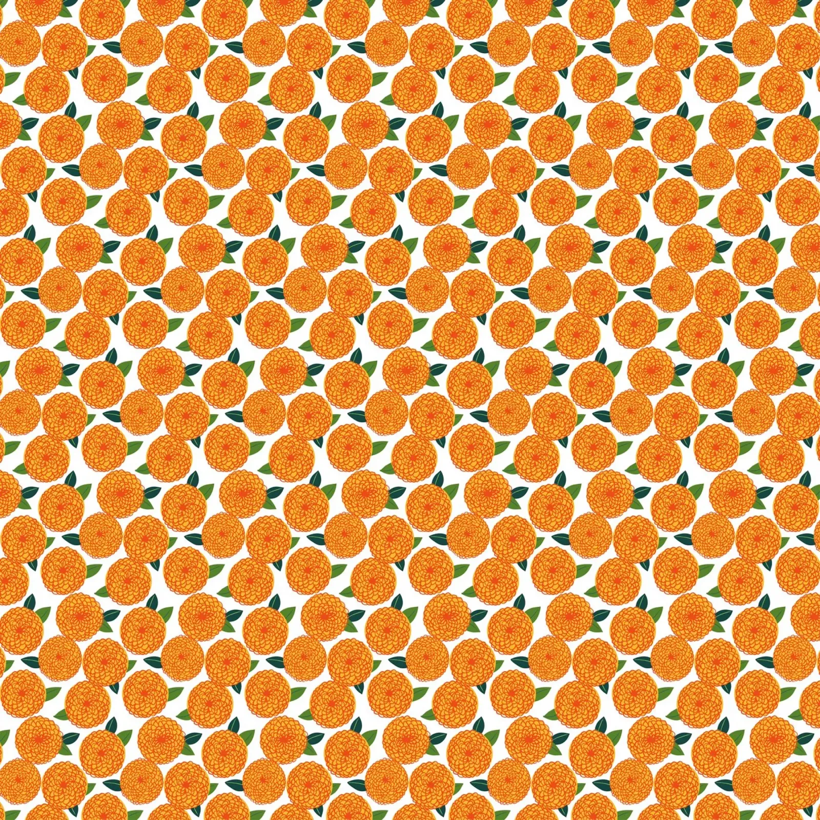 Retro dahlia flower pattern, 70s inspired hahnemühle by ms.Hey! textildesign