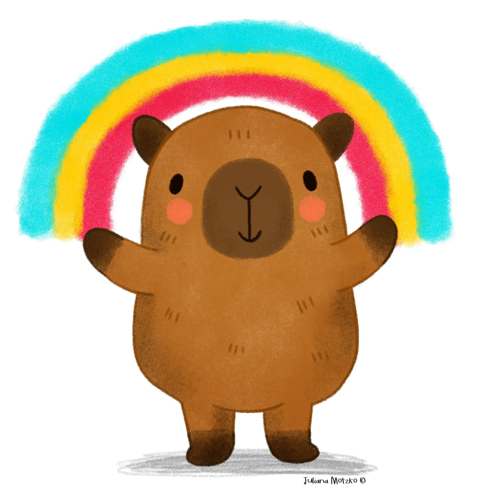 Capibara con arcobaleno pellicola backlit da julianamotzko