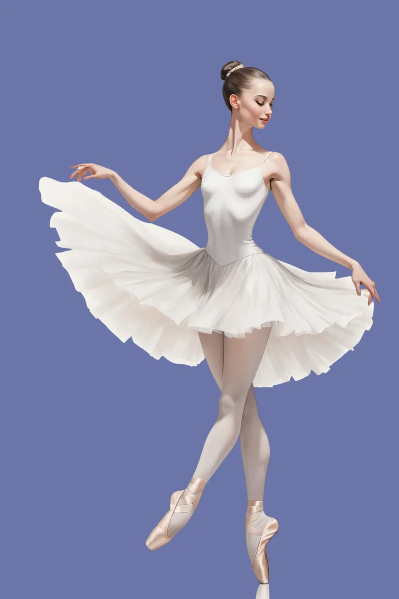 Ballerina con tutù e body bianco sulle punte plexiglass da DesignDoodle