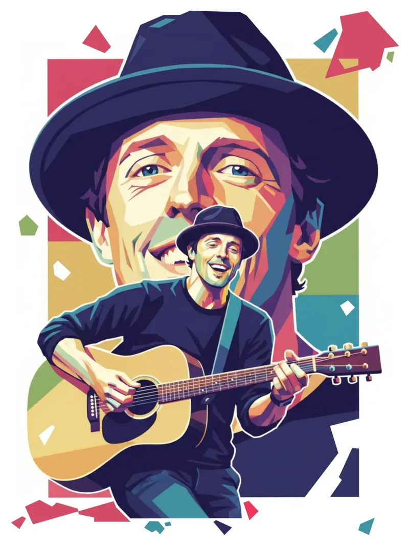 Jason Mraz: pop art colorata alluminio dibond da Hantamrata