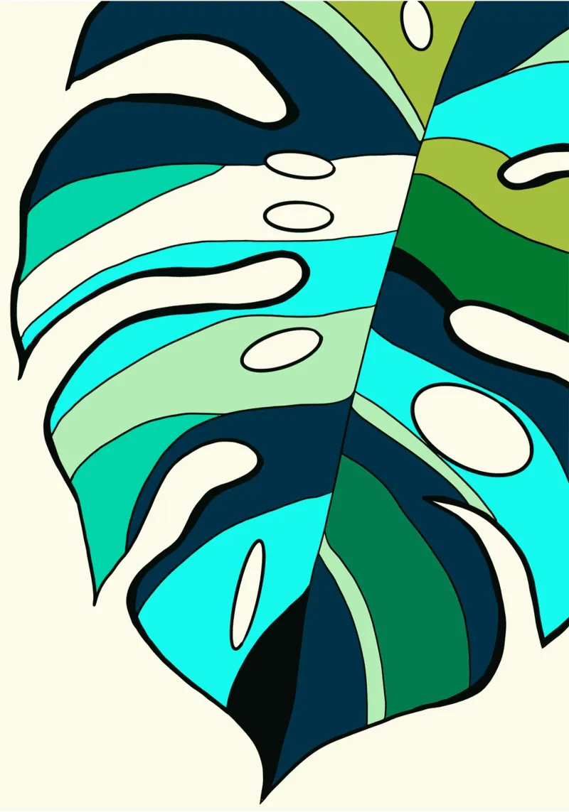 Monstera colorata 04 plexiglass da Little Dean