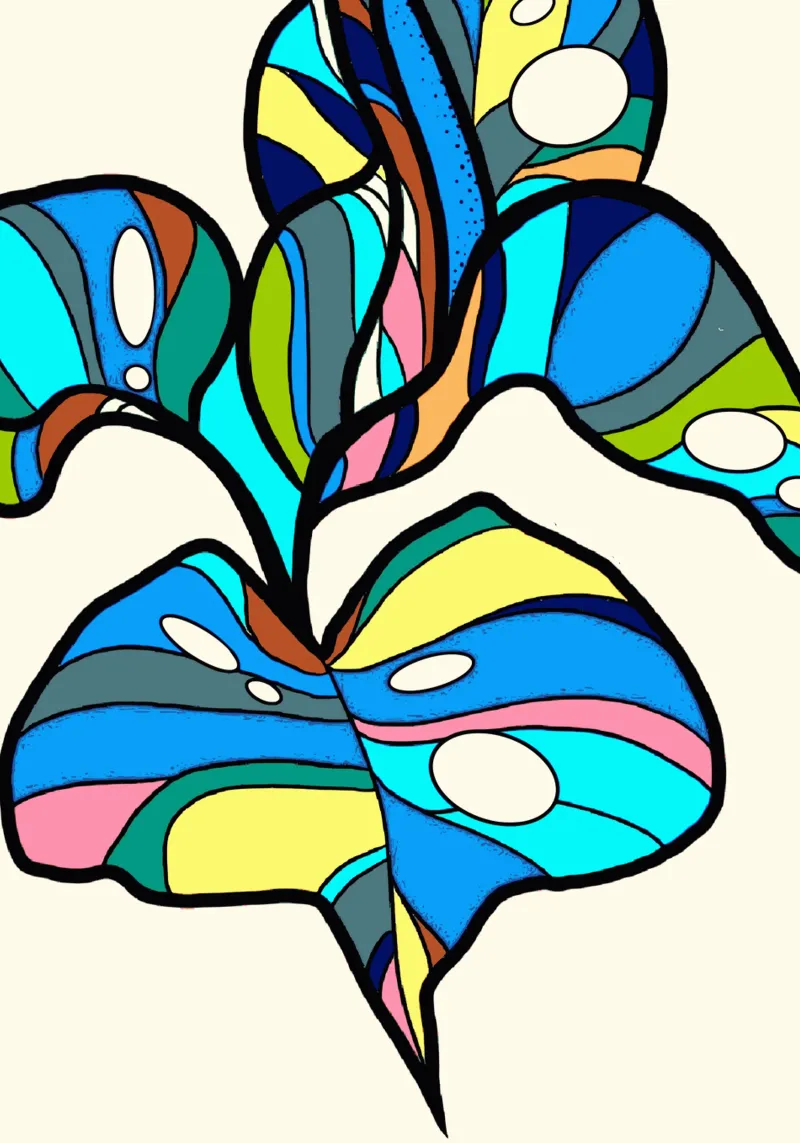 Monstera colorata 05 plexiglass da Little Dean