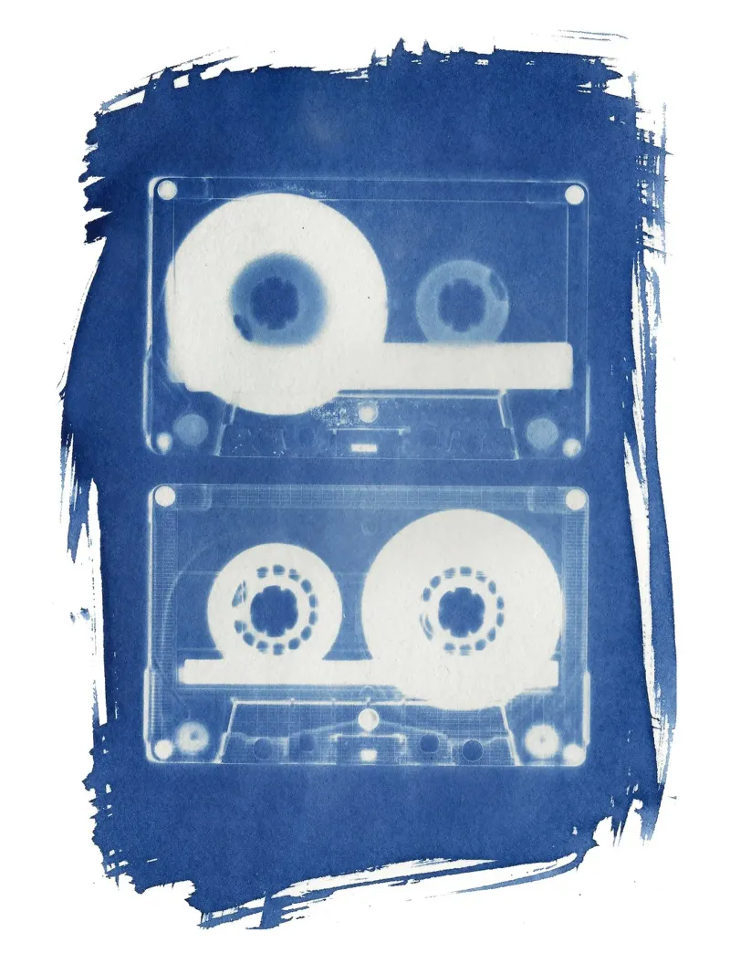 Retro Cassette Tapes pellicola backlit da Kim Hubball Studio