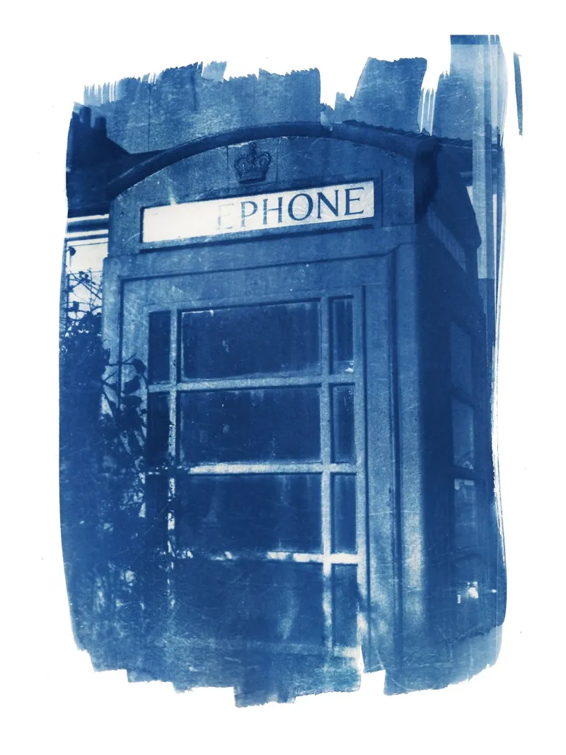 Britse telefooncel canvas met Baklijst van Kim Hubball Studio