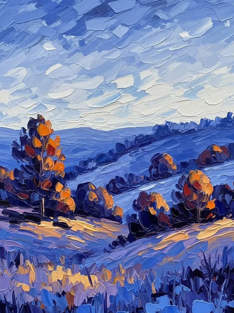 L'abbraccio dell'autunno: Un coltello a palette strutturato carta hahnemühle da Artistic-shop