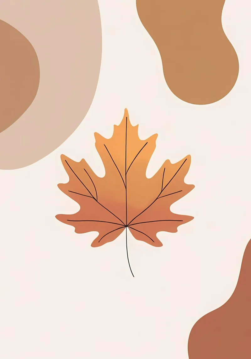Minimalist one line drawing of a single maple leaf alu-dibond by Bloom And Brush