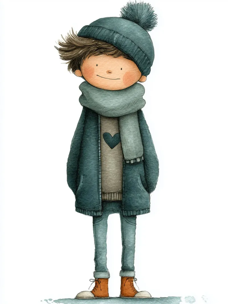 Poster per la cameretta di un bambino con cappello e sciarpa carta hahnemühle da Kid’s Dream