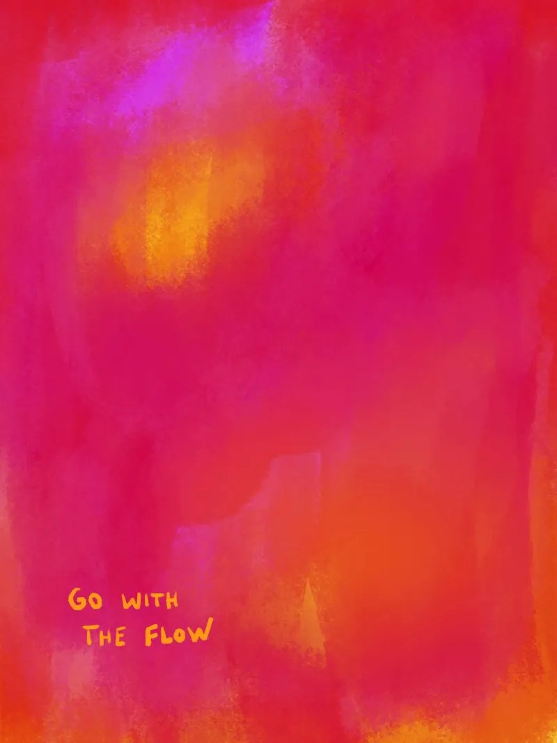 Abstract Painting - go with the flow canvas by Illustration Raissa Oltmanns