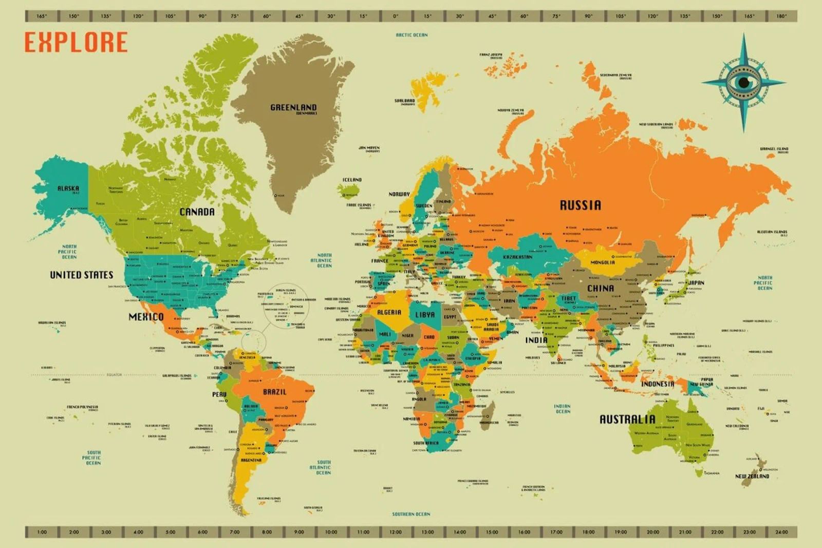 World Map poster by Jazzberry Blue
