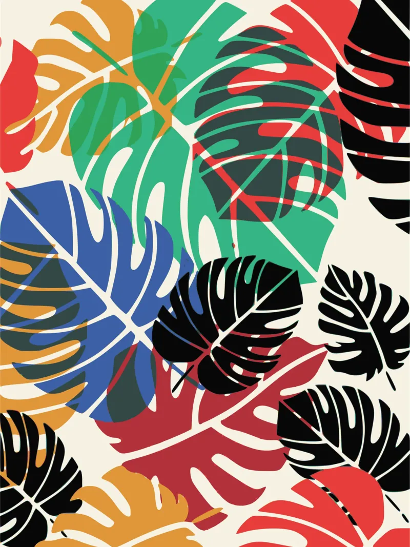 Monstera multicolore carta hahnemühle da Little Dean