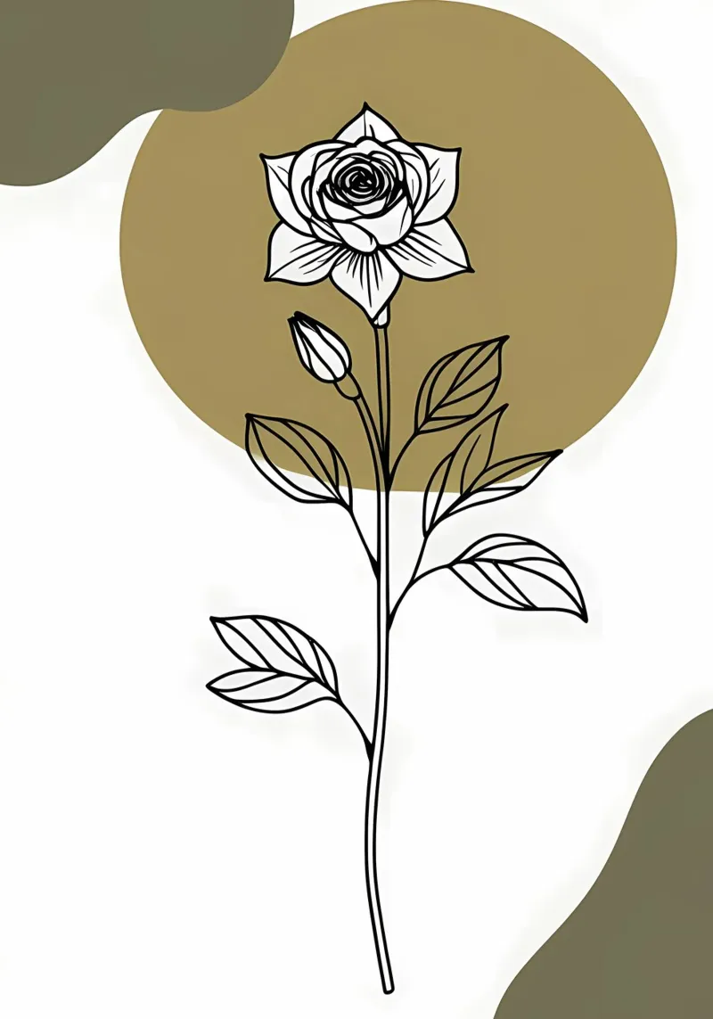 Dessin au trait minimaliste d'une seule fleur d'Amaryllis hahnemühle de Bloom And Brush