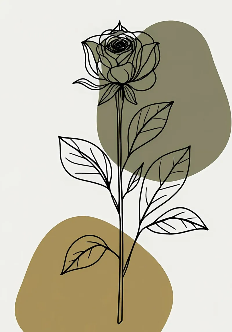 Dessin au trait minimaliste d'une seule fleur d'Amaryllis hahnemühle de Bloom And Brush