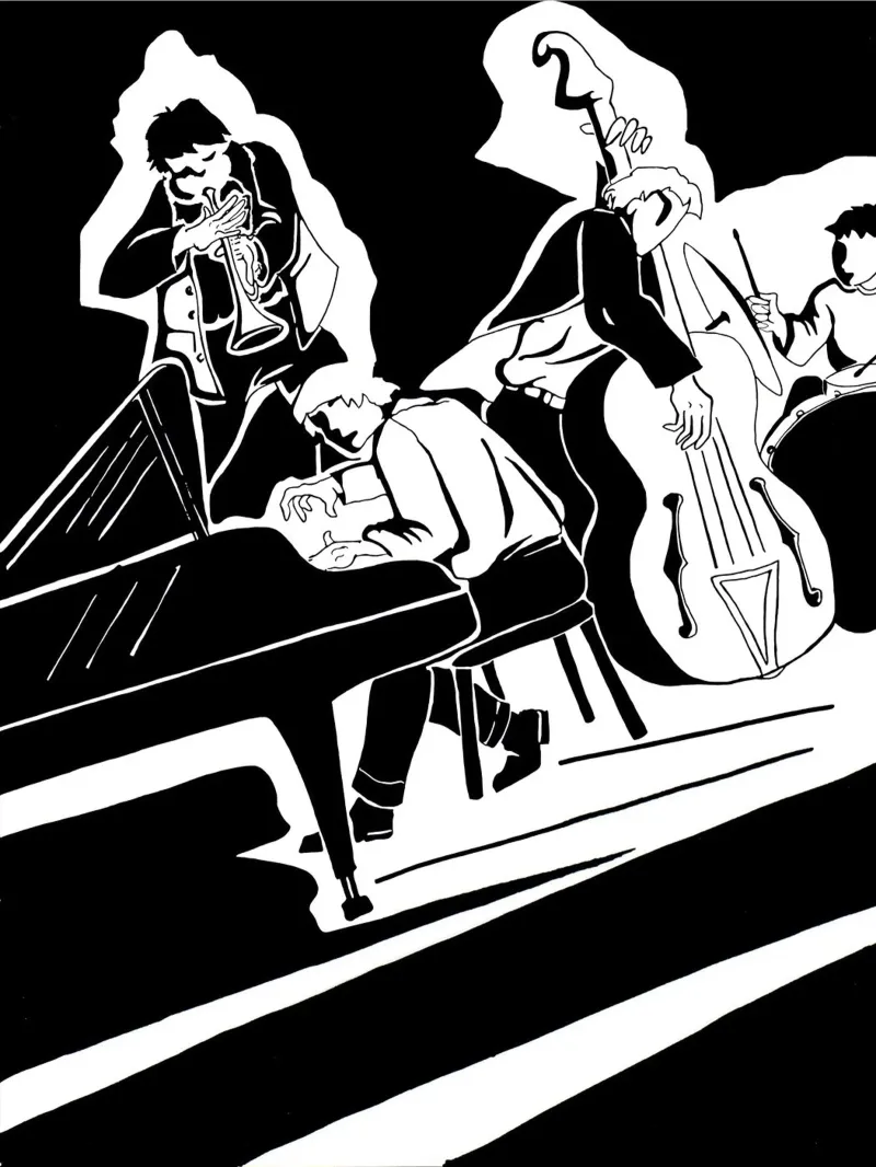 quartetto jazz pellicola backlit da Massimo Frascogna