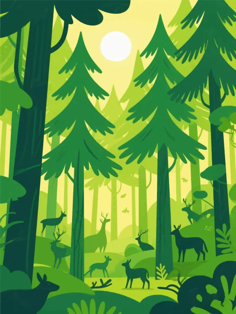 Foresta di animali pellicola backlit da knowledge