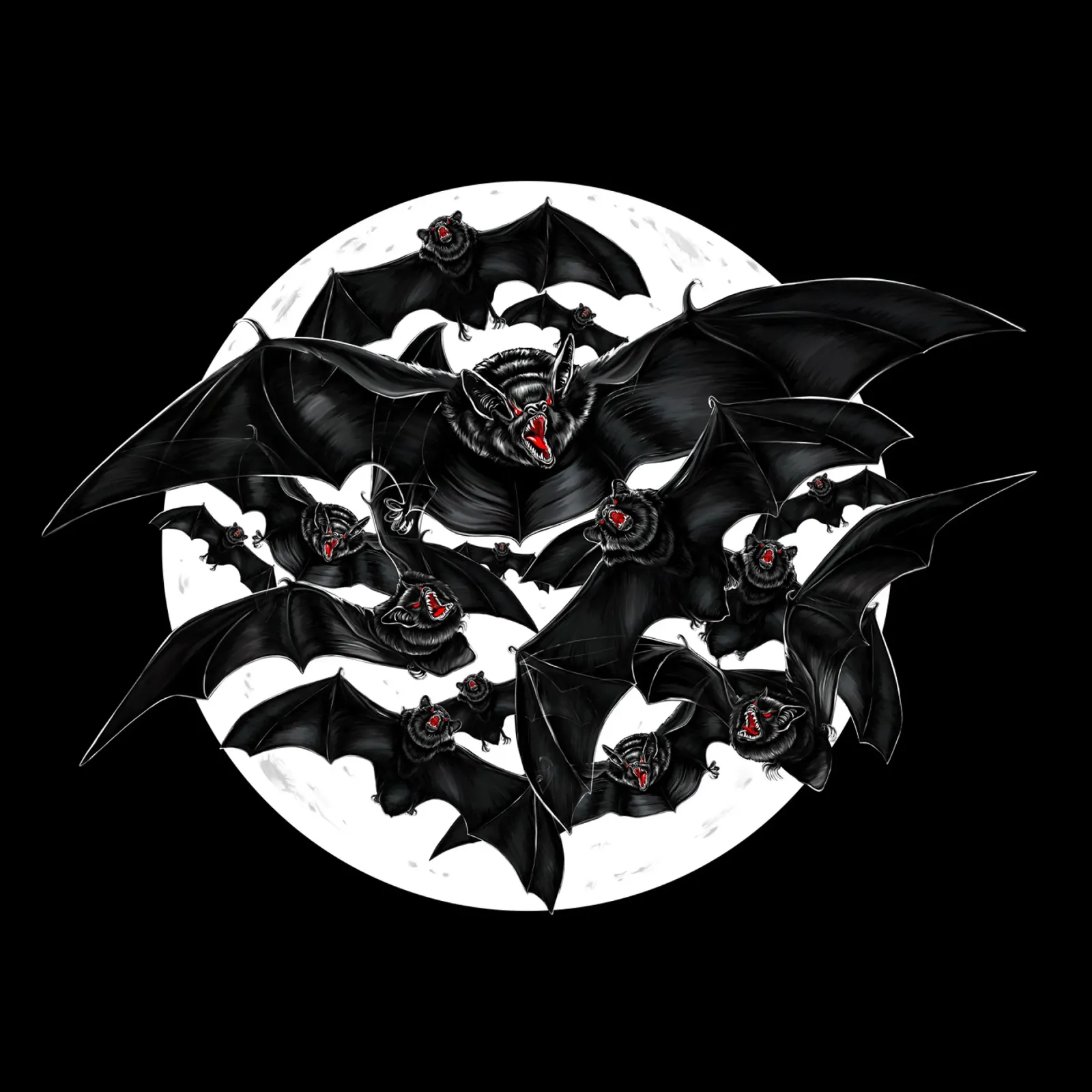 Pipistrelli con la luna piena plexiglass da 7115