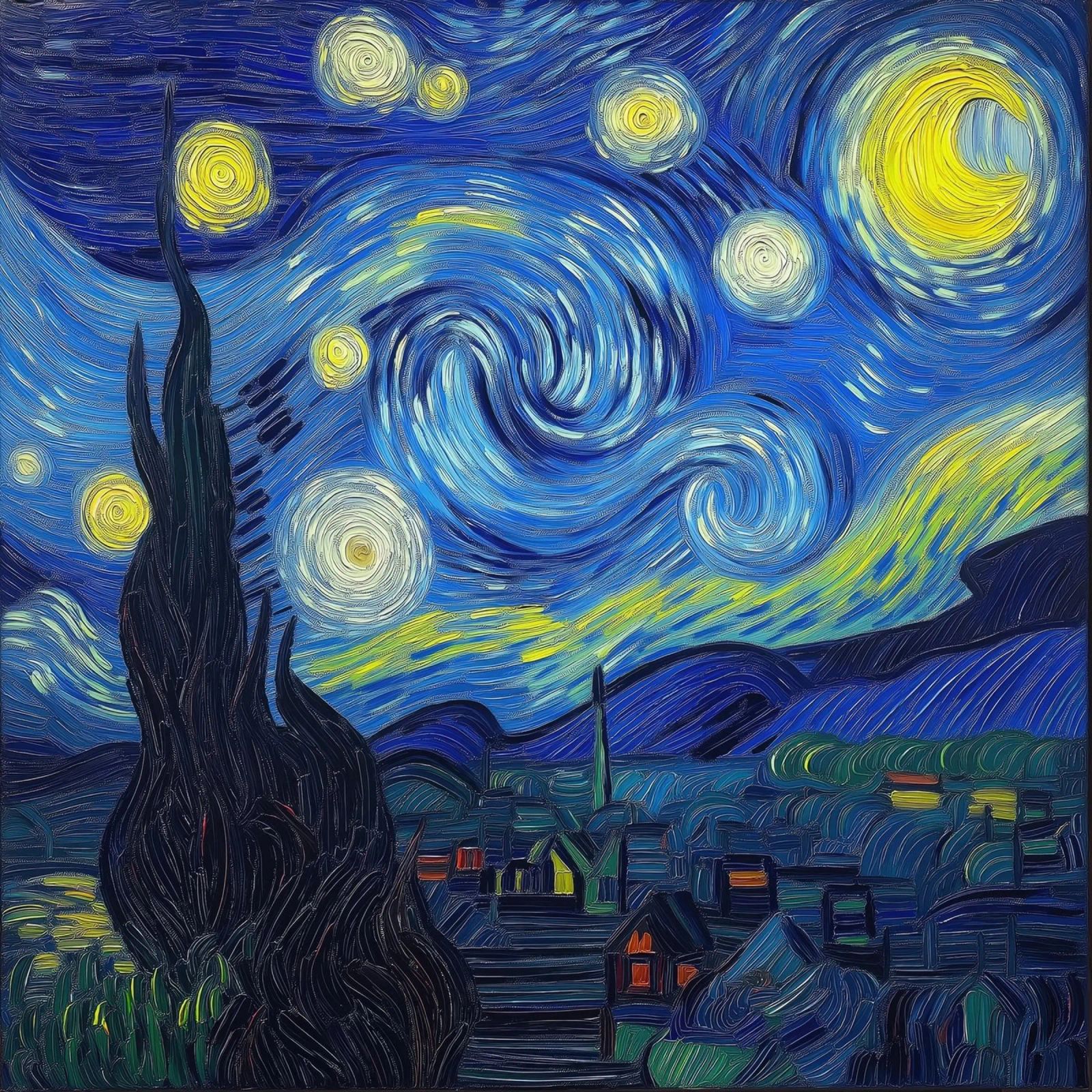 Nuit étoilée moderne poster de Art Center