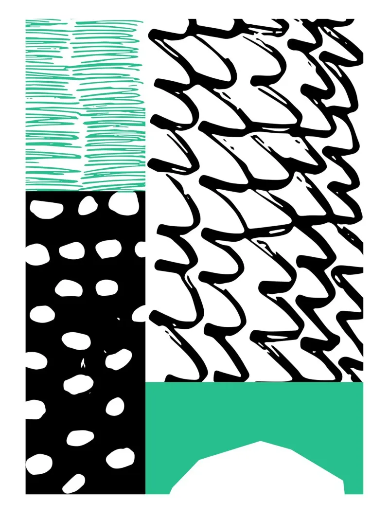 Verde e nero astratto poster da Kim Hubball Studio