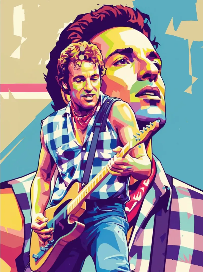 Bruce Springsteen pop art carta hahnemühle da Hantamrata