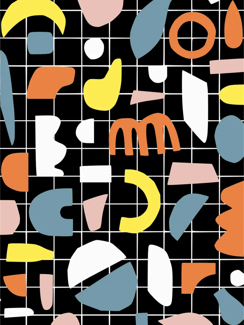 Geometric shapes segment canvas by Little Dean