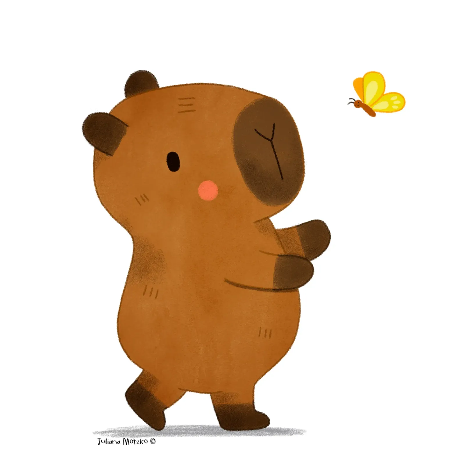 Capibara e farfalla carta hahnemühle da julianamotzko