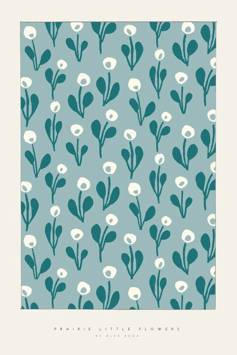 Àlex Roda - Prairie little Flowers poster con telaio in legno da The Artcircle