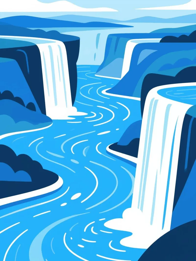 Cascata blu pellicola backlit da knowledge