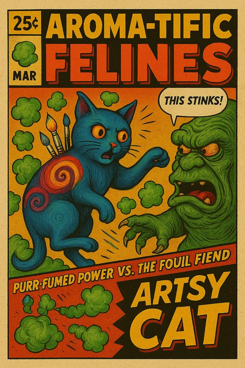 ARTSY CAT - Fresh Supes On The Block pannello forex da Vintage Van Gogh