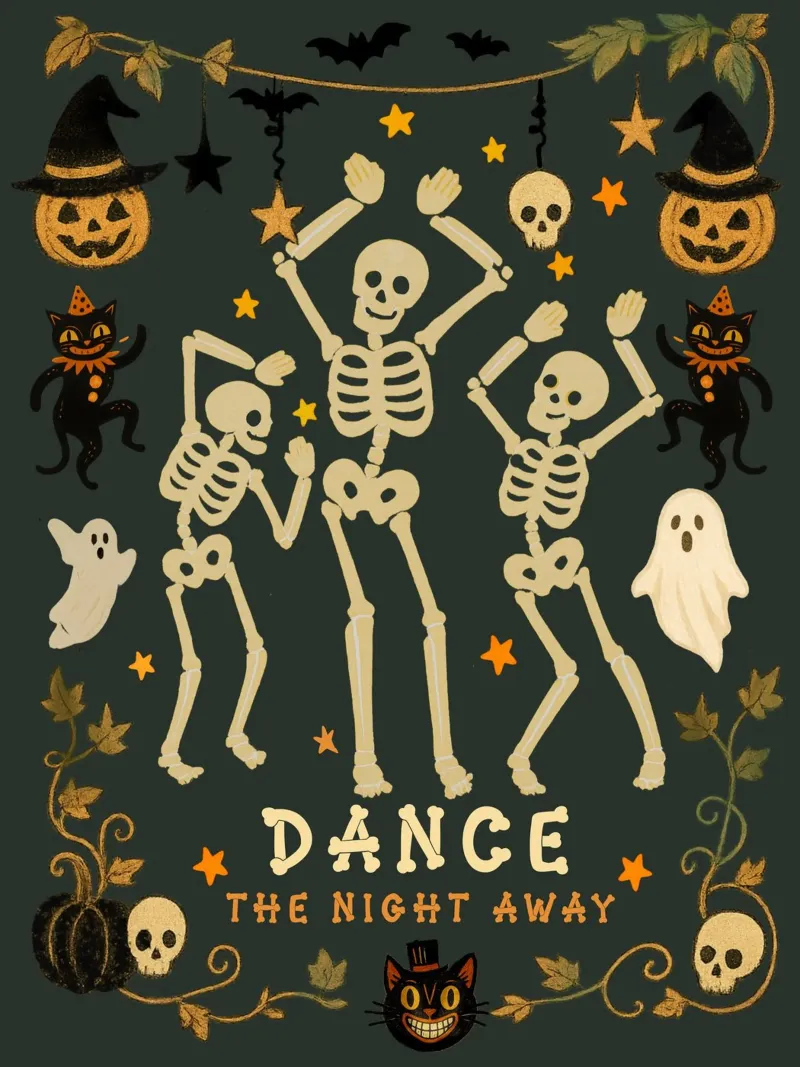 Festa di Halloween da ballare tutta la notte carta hahnemühle da Taika Tori Art