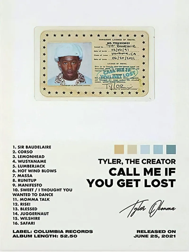 Tyler The Creator Call Me If You Get Lost alluminio dibond da Roronoa7