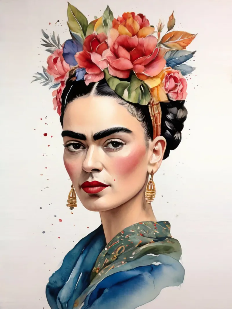 Frida Kahlo ad acquerello pellicola backlit da 🎁 ARTVI-SHOP