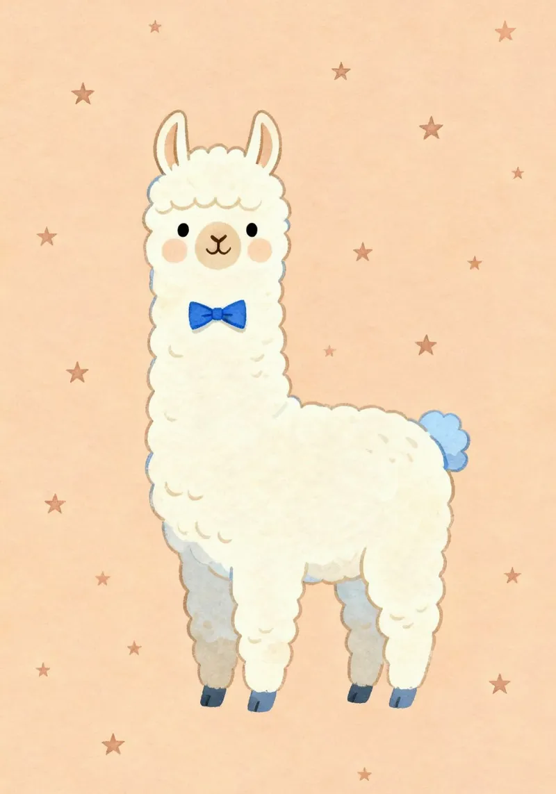 Cute Llama with Bow Tie pellicola backlit da Attaboy Dsgn