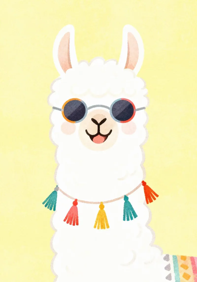 Cool Llama with Sunglasses alluminio dibond da Attaboy Dsgn
