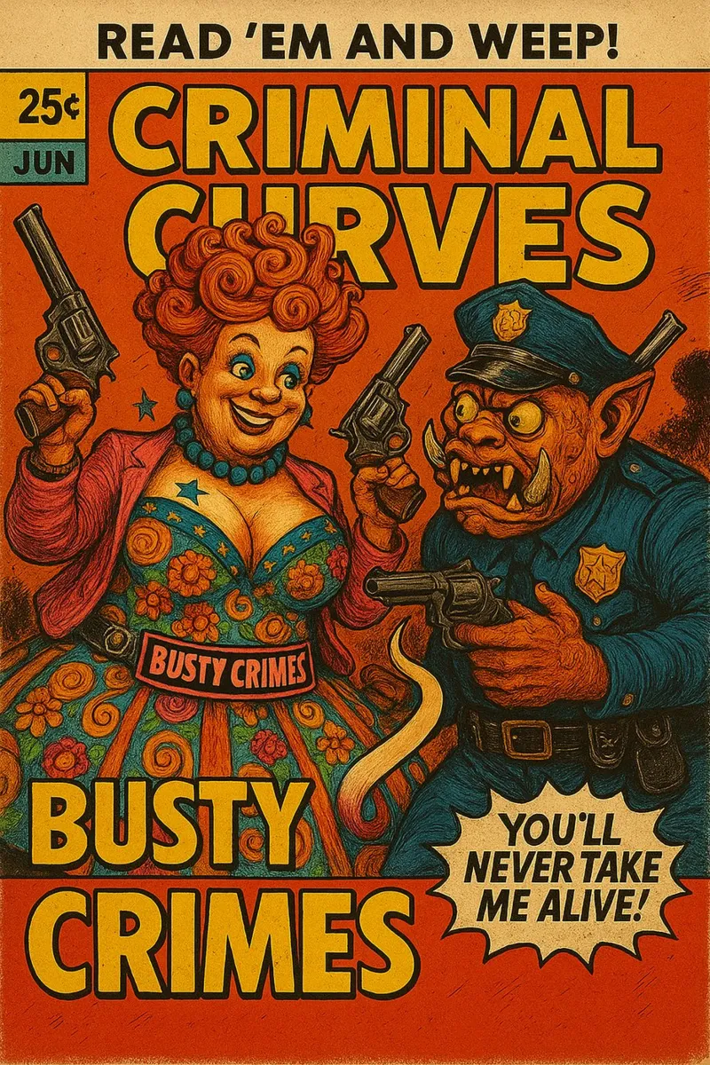 BUSTY CRIMES / CRIMINAL CURVES - Fresh Supes On The Block carta hahnemühle da Vintage Van Gogh