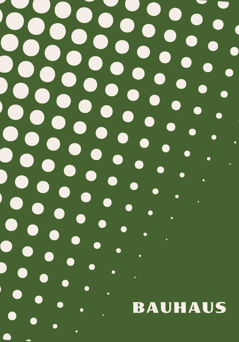 Bauhaus Halftone Poster | Green Dot Grid Abstract Art Hahnemühle von Grungeo