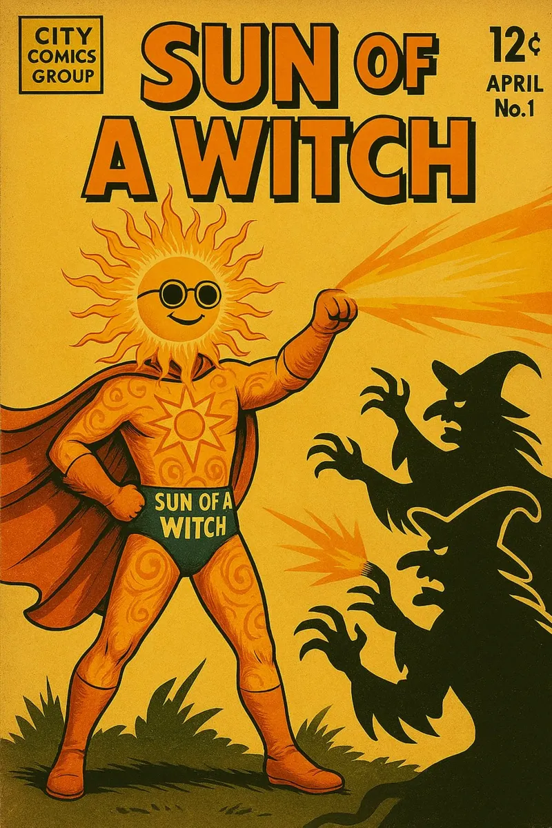 SUN OF A WITCH - Fresh Supes On The Block alluminio dibond da Vintage Van Gogh