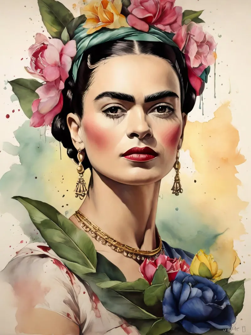 Frida Kahlo ad acquerello pellicola backlit da 🎁 ARTVI-SHOP