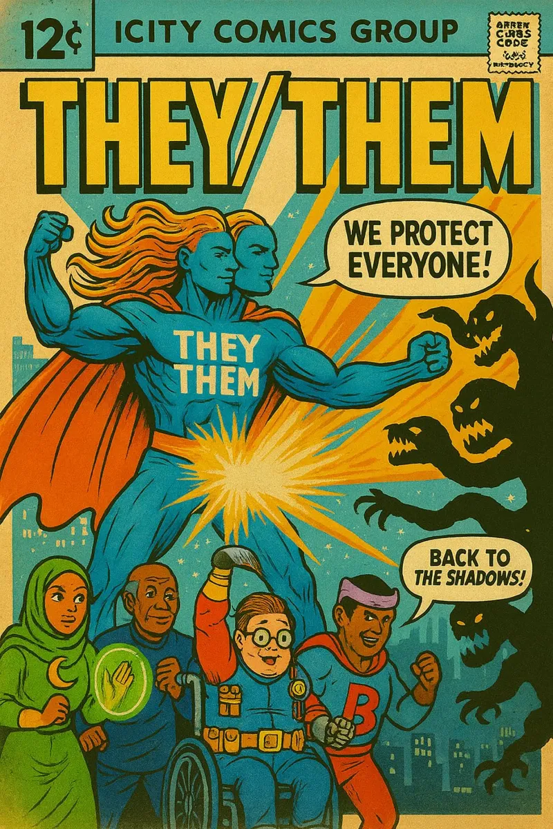 THEY THEM - I nuovi Supes On The Block carta hahnemühle da Vintage Van Gogh