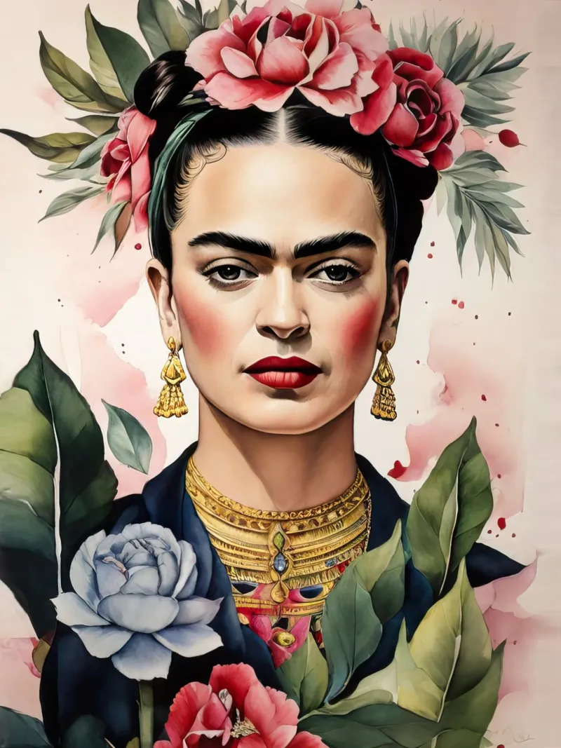 Frida Kahlo ad acquerello pellicola backlit da 🎁 ARTVI-SHOP