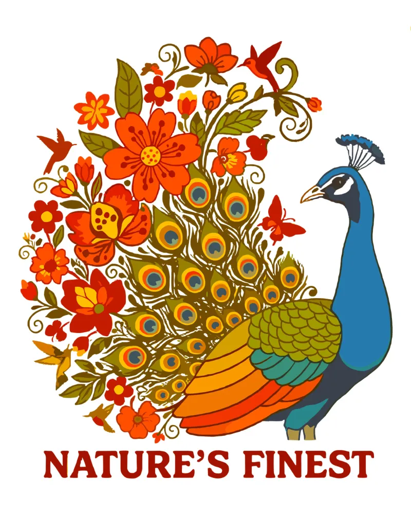 Paon floreale Natura botanica carta hahnemühle da LM2KONE