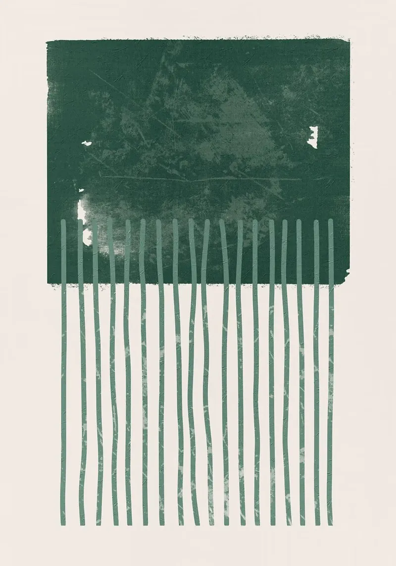 Abstract smaragdgeheimen canvas van HARU HARU