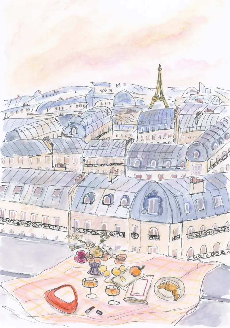 Parisian Rooftop acrylic glass by Katharina Puritscher