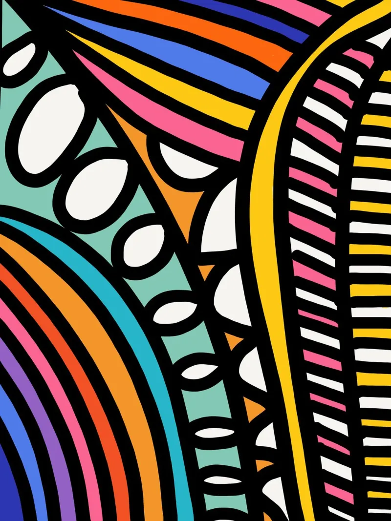 Rainbow Pulse: Bold Abstract Geometry by Emmanuel Signorino canvas by Abstract and Patterns