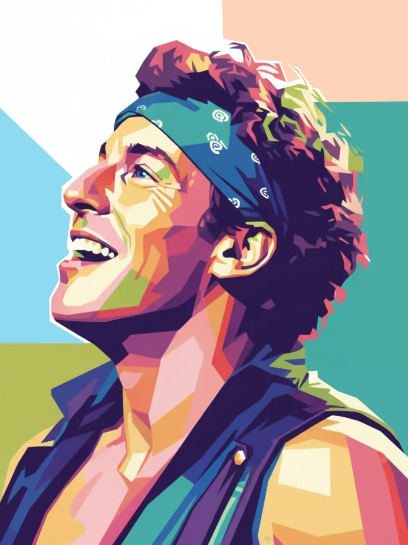 Sorriso di Bruce Springsteen pellicola backlit da Hantamrata